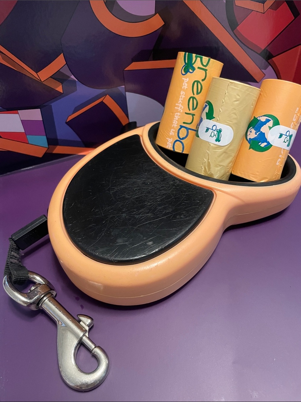 💩Retractable Dog Leash with like color waste bags 🦮🐕🦺🐩